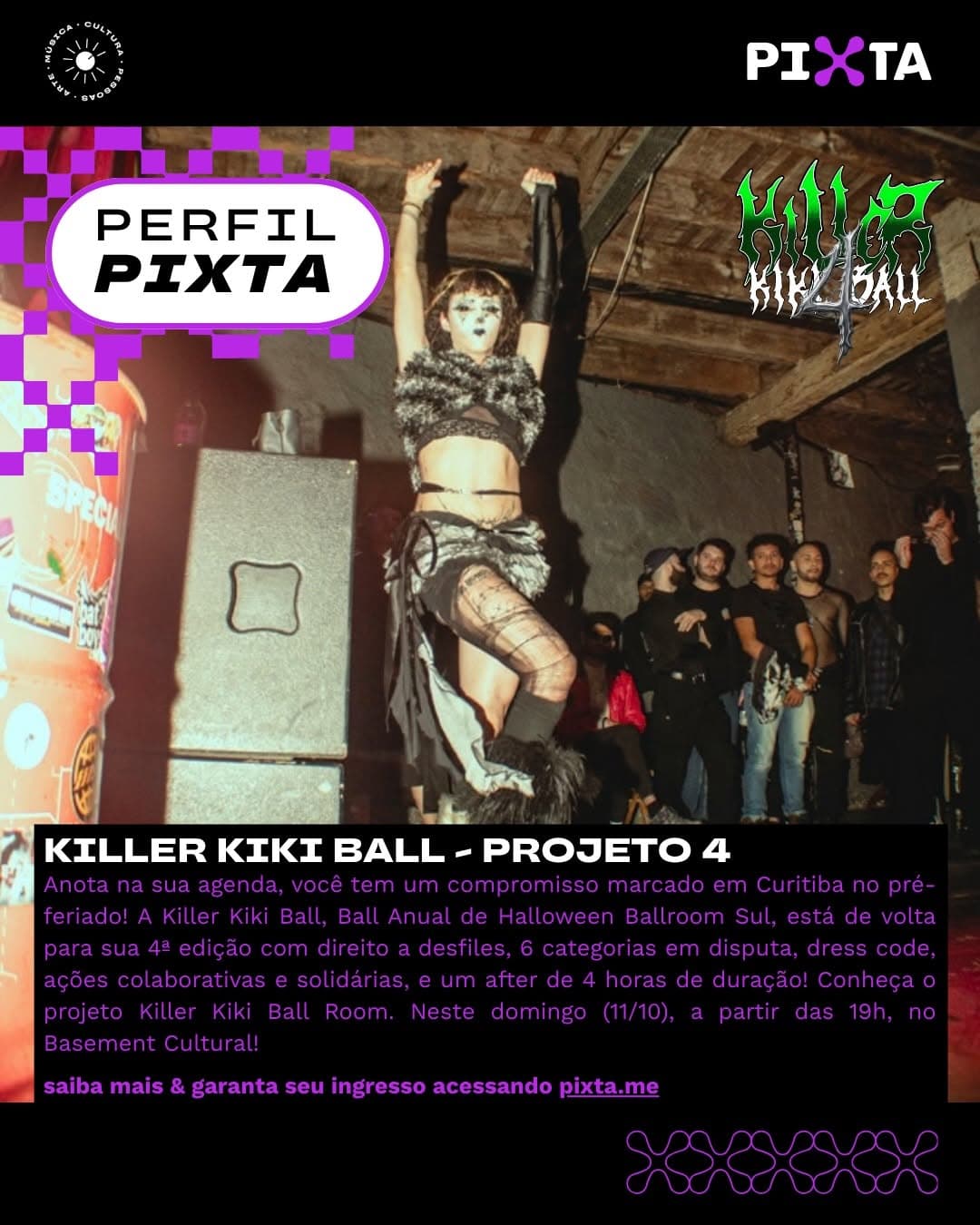 Neste domingo, 11/10, a @killerkikiball retorna a Curitiba para sua 4º edição, a Projeto 4, transformando o @basementcul